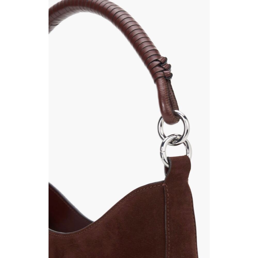 STAUD MEL BAG | MAHOGANY SUEDE SHOULDER BAG, Brand New - Picture 3 of 11